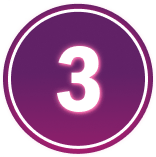 Circle icon of number three